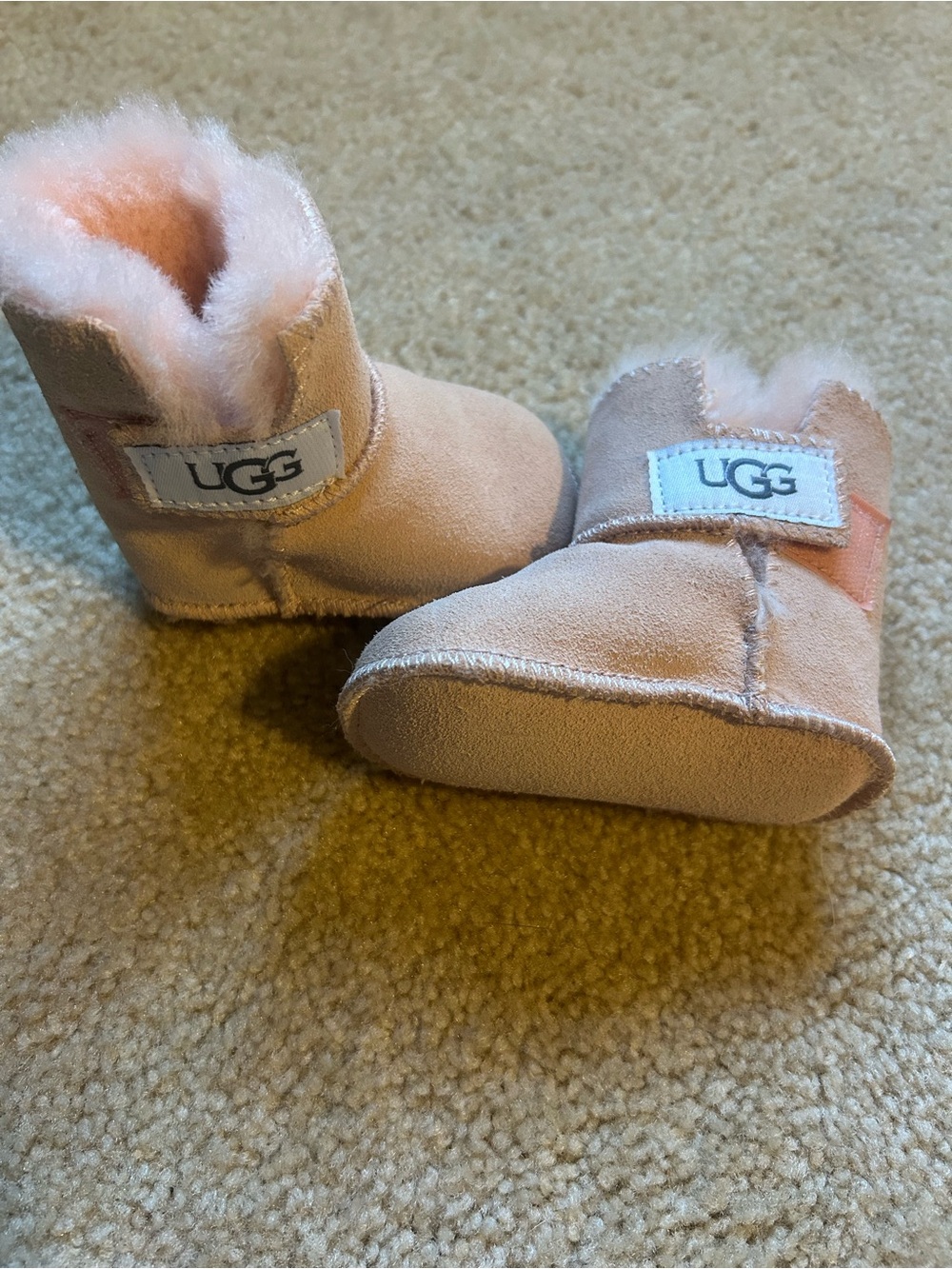 UGG Infant Pink Sheepskin Cozy Booties